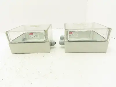 Hoffman 181810PCECC Polycarbonate Terminal Box 168.5x92mm Clear Cover Lot of 2