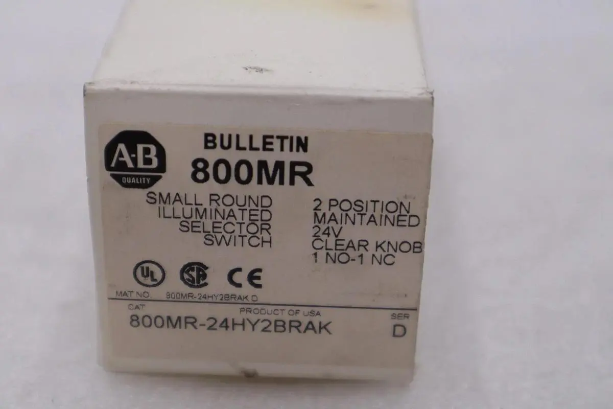 Allen Bradley 800MR-24HY2BRAK Ser D 2 Pos Illuminated Selector Switch STK H535A