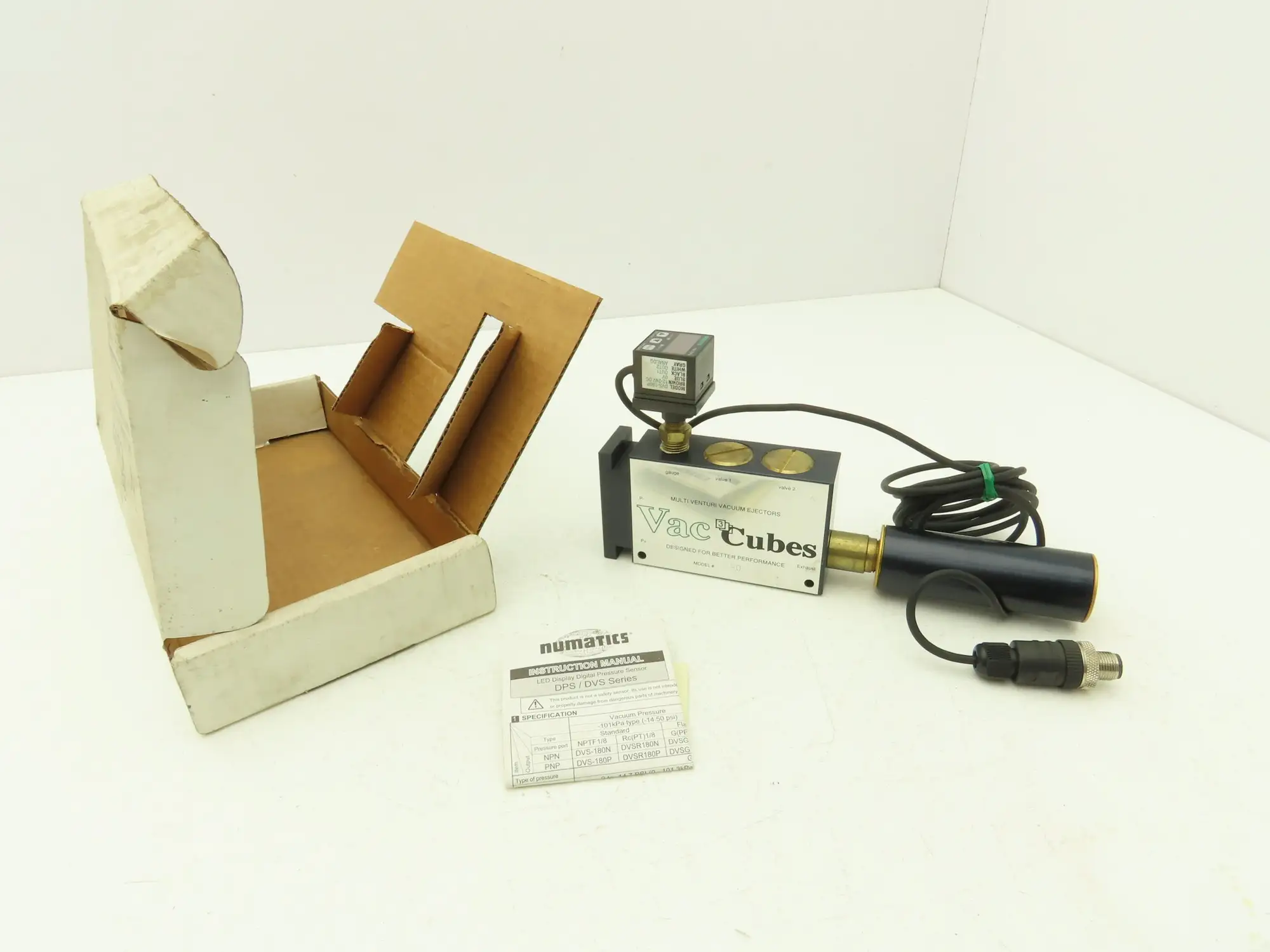 Vac 3 Cubes 120 Multi Venture Vacuum Ejector W Digital Pressure Sensor