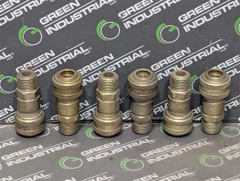 Lot of 6 Perfecting Coupling Series D 3/8" Quick Disconnect Couplings Used