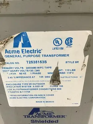 USED ACME ELECTRIC T2535153S