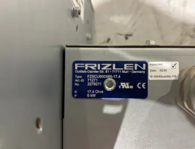 FZSCU 600X65-17.4 | Frizlen FZSCU600X65-17.4, 6 kW, 17.4 Ohm Brake Resistor, 6000W, 71271, 2278211 - Used