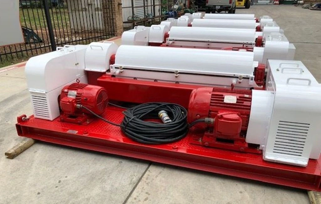 (4) Swaco 518 HV oilfield decanter centrifuge skids, Duplex SS.