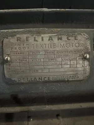 USED RELIANCE TEXTILE MOTOR