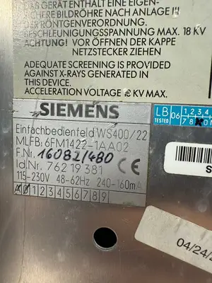Siemens WS 400-22 Control Panel Monitor 6FM1422-1AA02 (1.6.1)