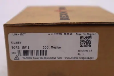 NIB REXNORD F3U215N 15/16 LINK BELT BEARINGS F3-216-0, SF-15 STOCK K-2751
