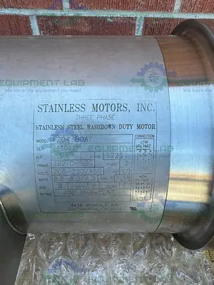 USED STAINLESS MOTORS F2Q4BBOAY WASHDOWN DUTY MOTOR W/ SPIRAL BEVEL REDUCER 3PH