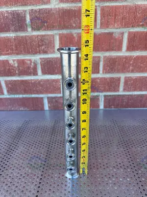 Stainless Steel Manifold 1.5" Sanitary Fitting w/ 6 Ports 1/2" Sanitary Fitting