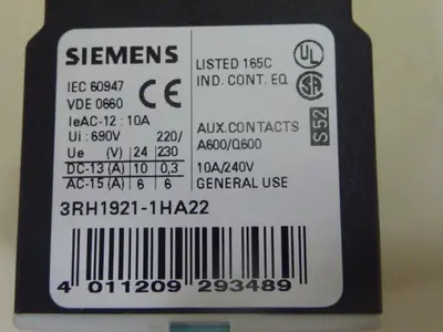 USED SIEMENS 3RH1921-1HA22