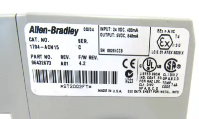 ALLEN BRADLEY 1794-ACN15 CONTROL NET ADAPTER SER.C 1794ACN15 NEW SURPLUS