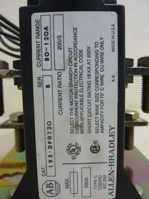 USED ALLEN BRADLEY 193-DPD120 SER B