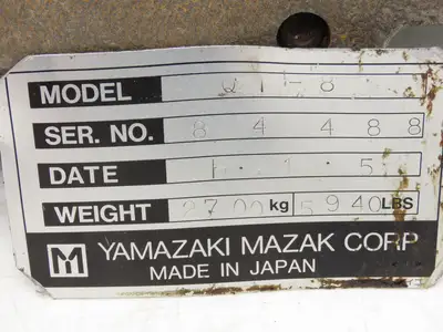 Yamazaki Mazak QT-8 Quick Turn 8 CNC Lathe Tailstock With Bed Rails
