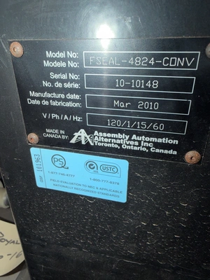 USED ASSEMBLY AUTOMATION ALTERNATIVES FSEAL-4824-CONV