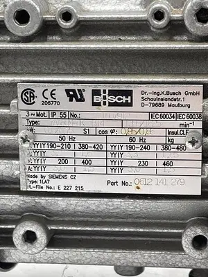 USED BUSCH BUSCH 7AA80M-4K B14, RA 0010 C343