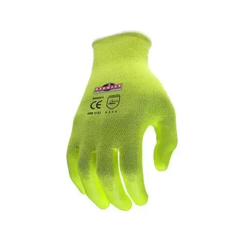 Radwear Hi-Vis Cut Resistant Gripper Gloves Cut Level 3 Size Small 1 Dozen