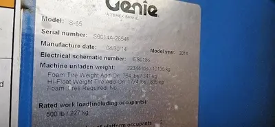 Used 2014 GENIE S65 Aerial Work Platforms Utah US | CSS Equipment Sales #1341500