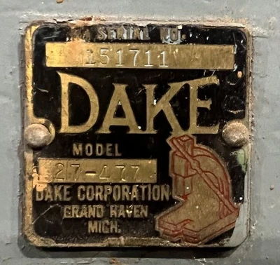 USED USED DAKE PRESSES DAKE 27-477 PRESS