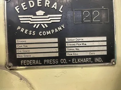 FEDERAL 22 TON Press Room, OBI Flywheel | Gulf Coast Machinery (11)