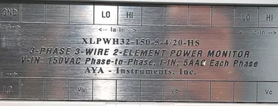 NEW AYA INSTRUMENT XLPWH32-150-5-4/20-HS POWER MONITOR XLPWH321505420HS