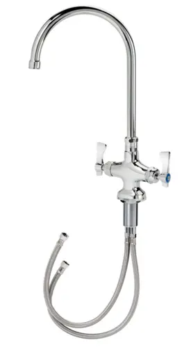 Krowne 16-302L Deck Mount Double Pantry Faucet - 8 1/2" Gooseneck Spout, Single Hole