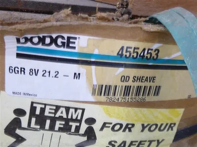 Dodge 455453 6 Groove V-Belt Pulley 8V 21.2" Diameter Surplus
