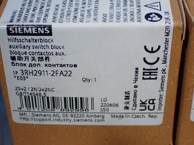 New | in-Stock SIEMENS 3RH29112FA22 Contact Blocks Ohio US | HGR 24 #1129899