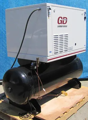 Used GARDNER DENVER HER7F-8 Tank Mounted Air Compressors California US | Bay Line Tool #1316245