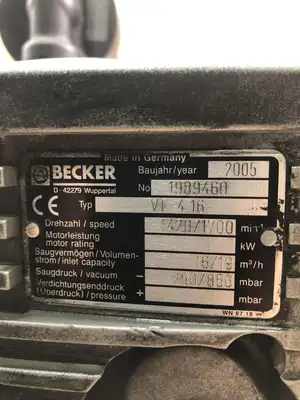 Becker VT 4.16 0.55/0.70kW Oilless Vacuum Pump 1420/1700RPM 16/19m3/hr 850mbar