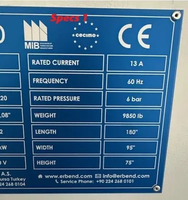 2022 ERBEND EMS3220 Power Squaring Shears (Gauge) | THREE RIVERS MACHINERY (12)