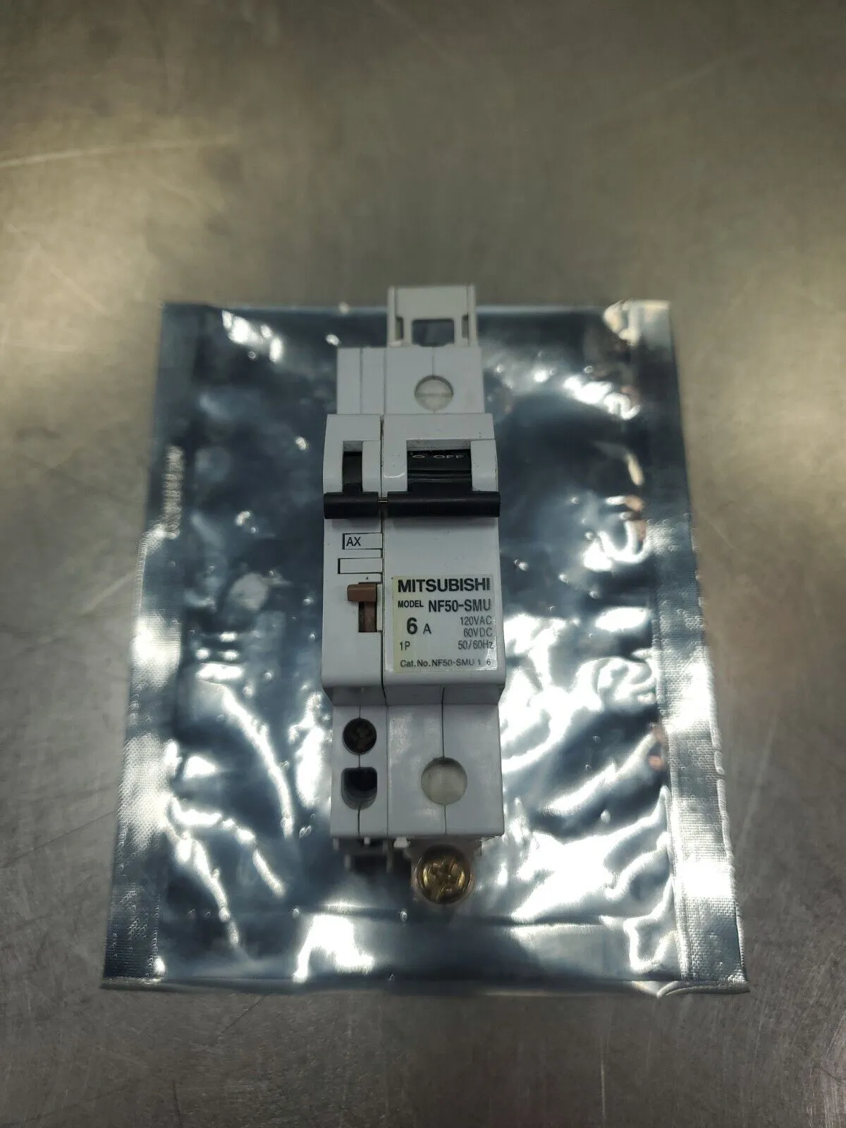 Mitsubishi Electric NF50-SMU 6A Breaker w/AX-05SMU Module. 4E-8