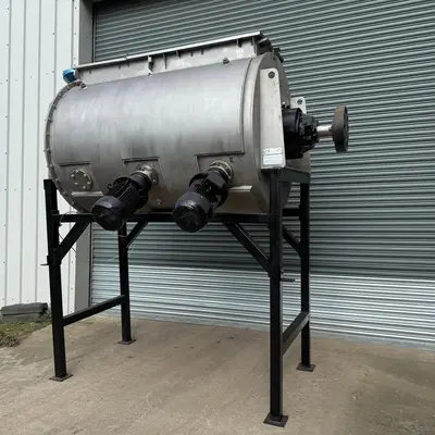 1,660L Stainless Steel Jacketed Kek Gardner Plough Shear Mixer – Type 2500E