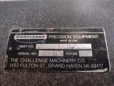 8' X 4' X 10" CHALLENGE PRECISION LAYOUT INSPECTION GRANITE TABLE: STOCK #23800