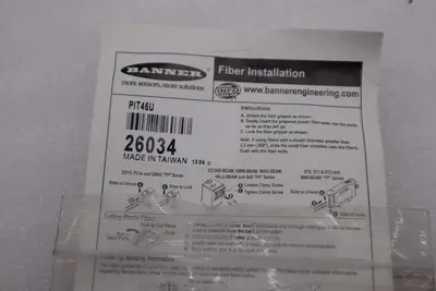 BANNER ENGINEERING PIT46U 26034B FIBER OPTIC SENSOR STOCK H1244A