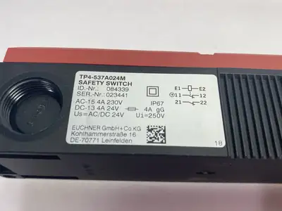 New | in-Stock EUCHNER Safety Switch TP for Door Position 084339 NO KEY, HARDWARE Relays & Switches Michigan US | Maverick Industrial Sales #1475472