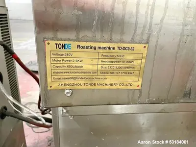 Unused Electromagnetic Roaster – Model TD-G650 | 650L Capacity | 0–400°C | 1 RPM | 3/50/380V | Zhengzhou Tonde