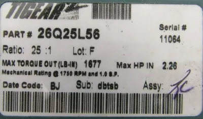 NEW DODGE 26Q25L56 GEAR REDUCER 25:1