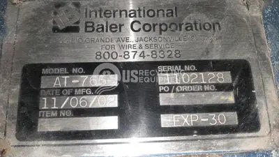 Used 2002 IBC AT-765-EXP-30 AUTO TIE HORIZONTAL BALER Balers Georgia US | US Recycling Equipment #1519866