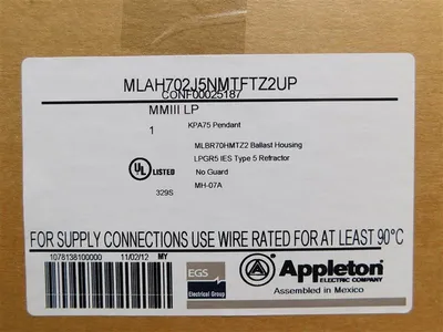 Appleton MLAJ702J55NMTFTZ2UP 70W Metal Halide Light Fixture MH-07A Used