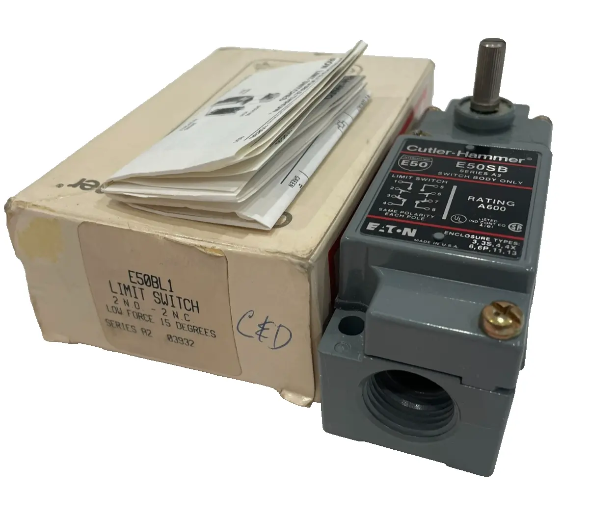 NEW CUTLER HAMMER E50SBL1 LIMIT SWITCH SERIES A2 E50SB