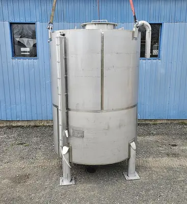 Used ADI Laval 2100 Gallon Tank, 304 Stainless Steel