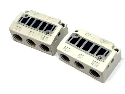 SY5000-27-1T | SMC  Subplate Manifold 1/4" NPTF LOT OF 2 - Used