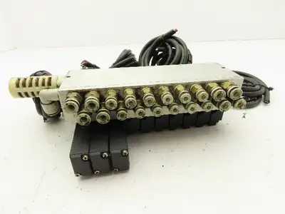 Koganei A113-4E2-13 Pneumatic Solenoid Valve 10-Station Manifold 24V
