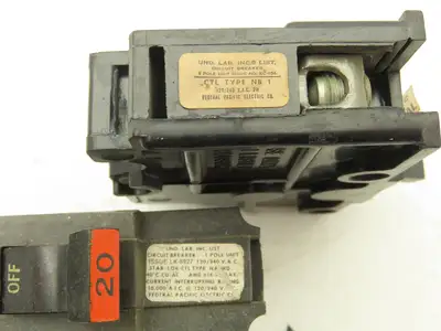 Federal Pacific Circuit Breaker 20 Amp Single Pole 120/240V Lot of 17
