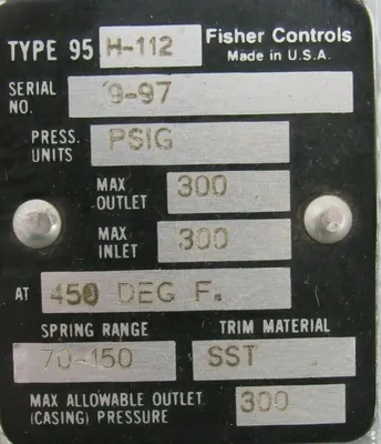 NEW FISHER CONTROLS 95H-112 PRESSURE REGULATOR 95H112