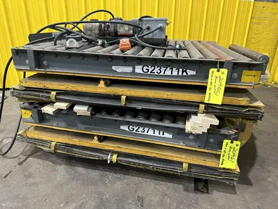 4,000 LBS X 60" X 48" ECONO LIFT HYDRAULIC SCISSOR LIFT TABLE WITH ROTARY ROLLER CONVEYOR TOP, 115 VOLT: STOCK #20961