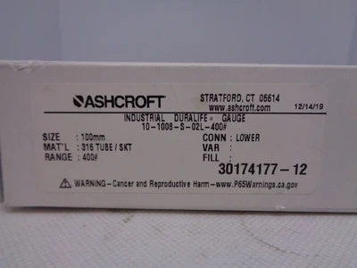 NEW ASHCROFT 10-1008-S-02L-400#