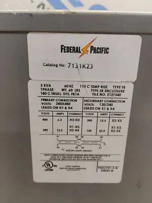 FEDERAL PACIFIC 7131K23 Electrical/PLC/Automation | ESS Industrial Equipment Sales (4)