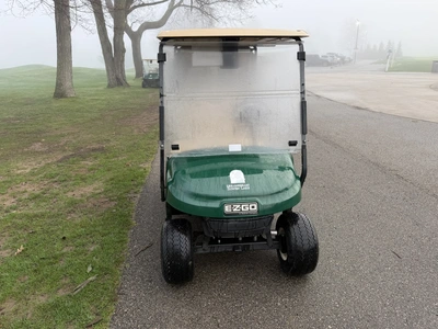 (1) 2019 E-Z-Go EFI golf cart with a Kawasaki gas engine, model 657061G01, includes canopy, fold-dow...