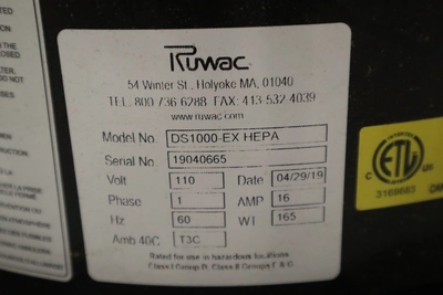 Used RUWAC INDUSTRIAL VACUUM SOLUTIONS RUWAC DS1000-EX HEPA Vacuum Cleaners Minnesota US | Machinesused.com #1294059