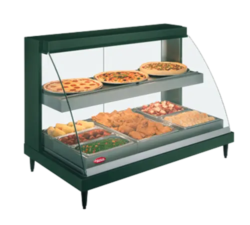 Hatco GRCDH-3PD 45 1/2" Full Service Countertop Heated Display Case - (2) Shelves, 120v
